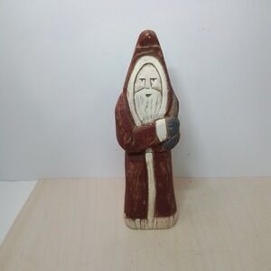 Wolf Creek Eldora Iowa Hand Carved Santa‎ Claus Wood Figurine 1988 Marked